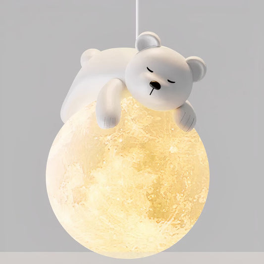 Suspension Plafond Lune & Ourson Endormi
